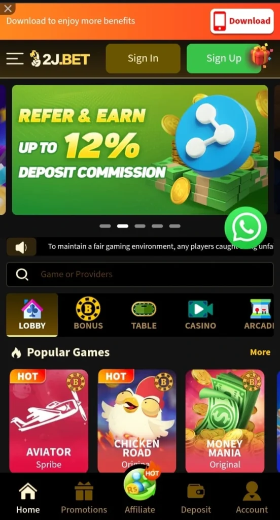 2j Bet game download