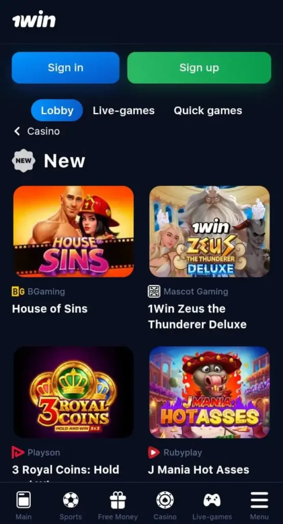 1Win download apk
